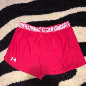Pink Under Armour athletic shorts